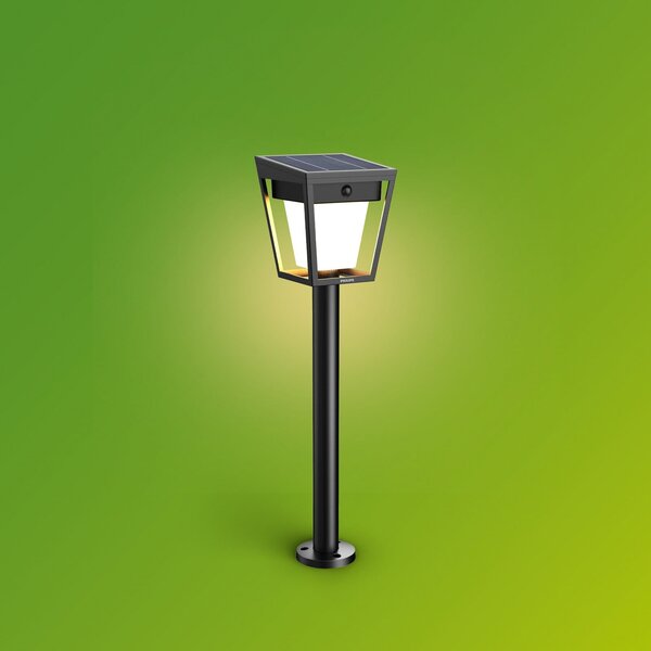 Philips LED sončna svetilka z zemeljskim kolom Nissa UE, plastika, IP44, Črna, Plastika, Sodobni