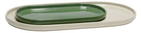 HübschHübsch - Amare Serving Trays Set of 2 Sand/Green Hübsch