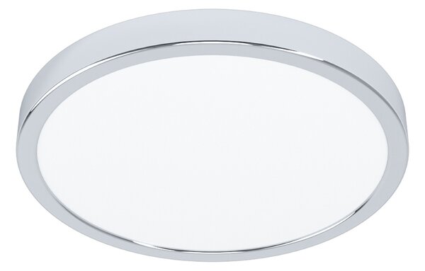 EGLO connect pametna LED-svetilka Fueva 6-Z, krom, Ø27cm, zatemnjen, Siva, Dnevna soba / jedilnica, Plastika, Sodobni