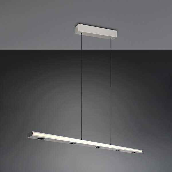 Trio Lighting LED obesna svetilka Graham, nikelj, kovina, gor/dol, CCT, dimmer, zatemnjen, Kovinska, Dnevna soba / jedilnica, Kovina, Sodobni