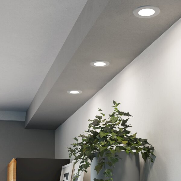 EGLO connect LED vgradna svetilka Fueva 6-Z, bela, komplet 3 kosov, zatemnjen, Bela, Dnevna soba / jedilnica, Plastika, Sodobni