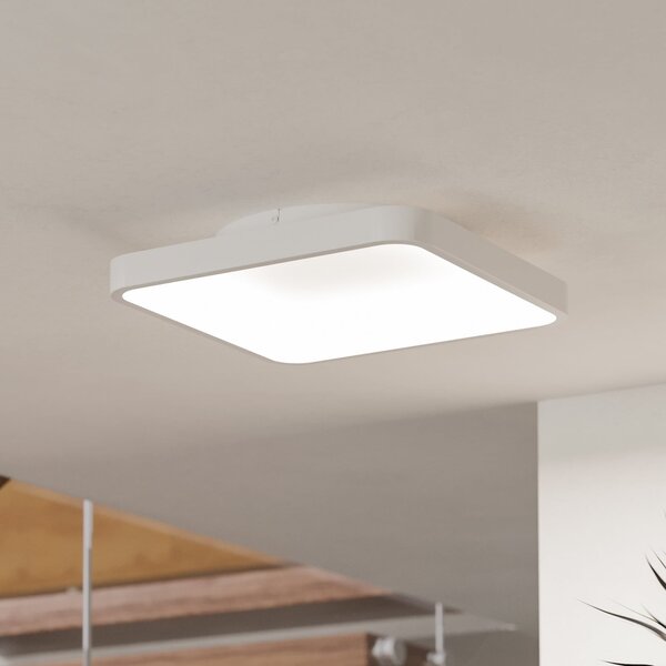 EGLO connect Smart-LED stropna svetilka Loretello-Z, kvadratna, bela, zatemnjen, Bela, Dnevna soba / jedilnica, Kovina, Sodobni