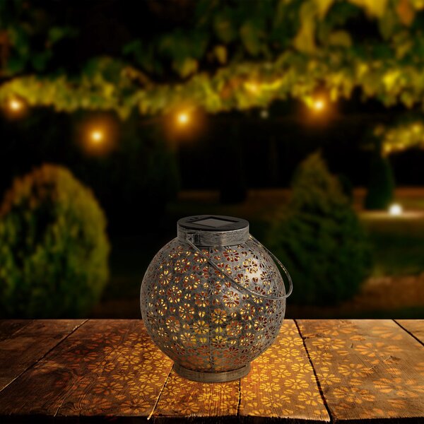 Näve LED-solarna svetilka 52854, srebrna, kovina, 20 cm, IP44, komplet 2 kosov, Kovinska, Kovina