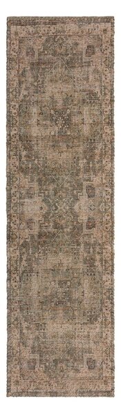 Kaki zelen ročno tkan tekač iz mešanice jute 60x230 cm Selena Jute Traditional – Flair Rugs