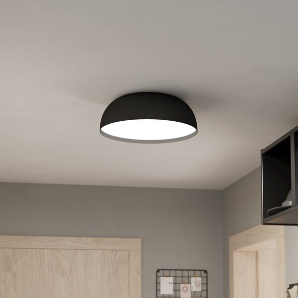EGLO connect pametna LED stropna svetilka Tollos-Z, Ø 40 cm, zatemnjen, Črna, Dnevna soba / jedilnica, Aluminij, Sodobni