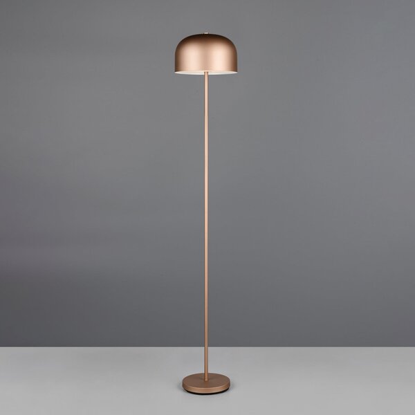 Reality Leuchten LED-akumulatorska stoječa svetilka Jeff, kava, zatemnilna, višina 147 cm, zatemnjen, Rjava / rjasta, spalnica, Kovina