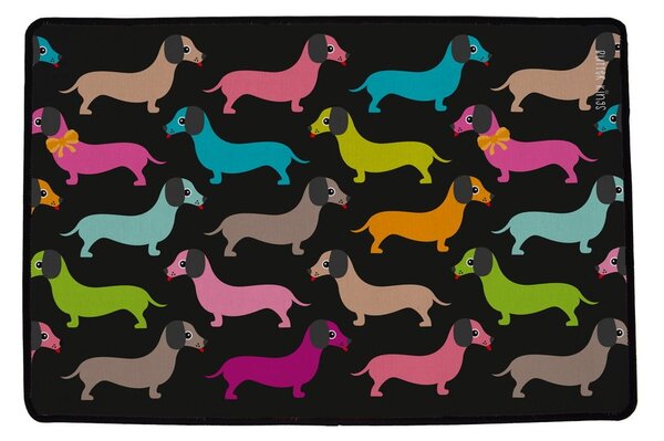 Predpražnik 45x75 cm Dachshunds in Colours – Butter Kings