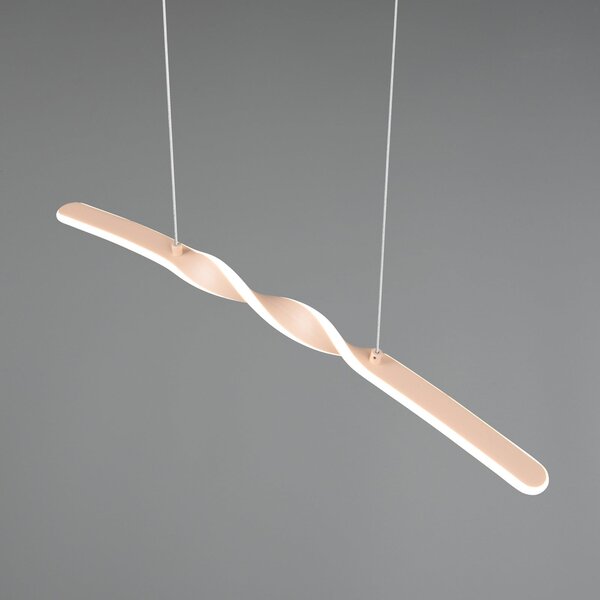 Reality Leuchten LED obesna svetilka Ginko, pesek, kovina, dolžina 79 cm, Bež, Dnevna soba / jedilnica, Kovina, Sodobni