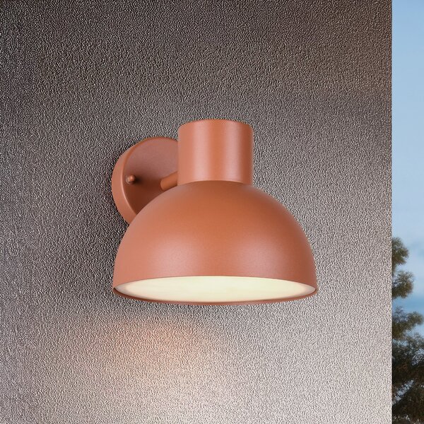 Trio Lighting Zunanja stenska svetilka Elbe, apricot, litega aluminija, E27, zatemnjen, Oranžna, Aluminij, Skandinavski