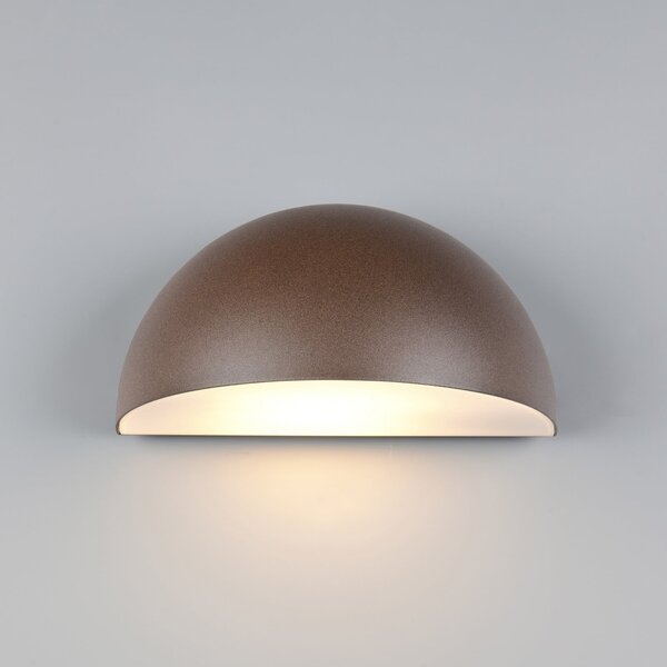 Trio Lighting Zunanja stenska svetilka Maas, rjava, litega aluminija, E27, zatemnjen, Rjava / rjasta, Aluminij, Skandinavski
