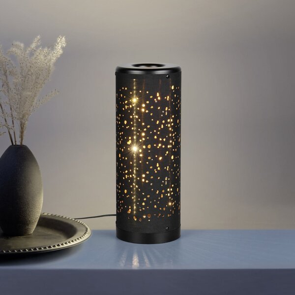 Reality Leuchten LED namizna svetilka Taco, črna, plastika, višina 34,5 cm, Črna, Dnevna soba / jedilnica, Plastika, Sodobni