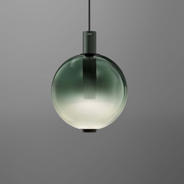 OLEV LED obesna svetilka BEAM STICK NUANCE, zelena, Ø 20 cm, 927, zatemnjen, Zelena, Dnevna soba / jedilnica, Steklo, Dizajn