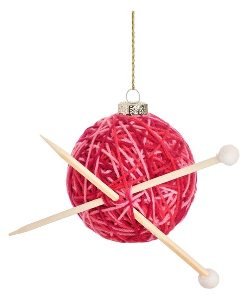 Steklen okrasek za jelko Knitting Ball – Sass & Belle