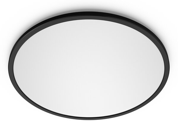 Philips LED SuperSlim, komplet 2 kosov, črn IP44 Ø 25 cm 2700 K, zatemnjen, Črna, Študija / pisarna, Plastika, Sodobni