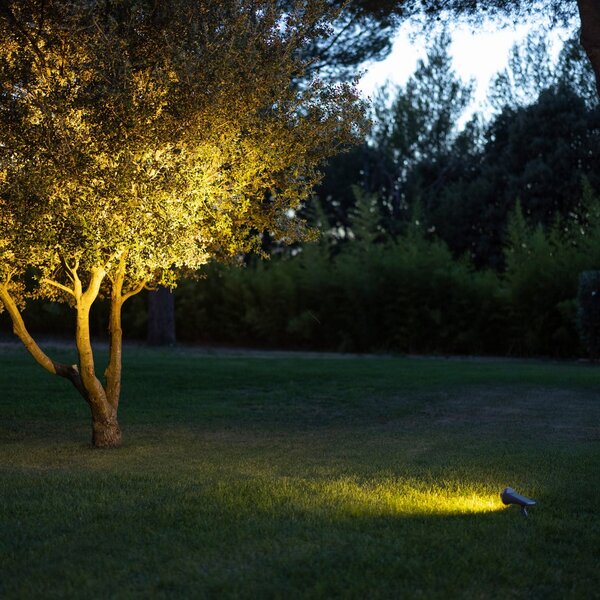 Les Jardins LED-solarni žaromet OJE, siv, zatemnilni senzor dnevne svetlobe Timer, zatemnjen, Siva, Plastika, Sodobni, Solarne luči