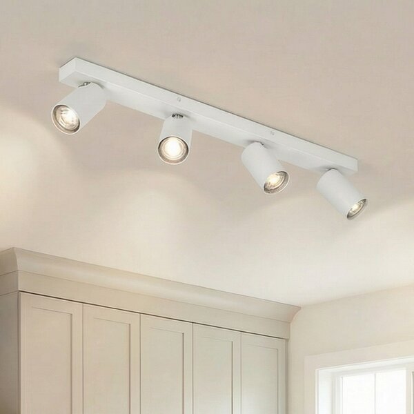OSRAM stropni reflektor OCTAGON, bel, 4-žarčni, GU10-LED 927 dim, zatemnjen, Bela, Dnevna soba / jedilnica, Kovina, Sodobni