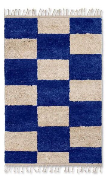 Ferm LIVINGferm LIVING - Mara Knotted Rug L Bright Modra/OffWhite ferm LIVING