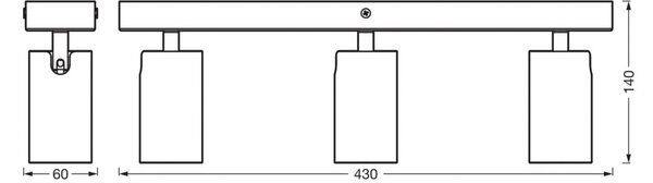 OSRAM stropni reflektor OCTAGON črn 3-flg. GU10-LED 927 dim, zatemnjen, Črna, Dnevna soba / jedilnica, Kovina, Sodobni