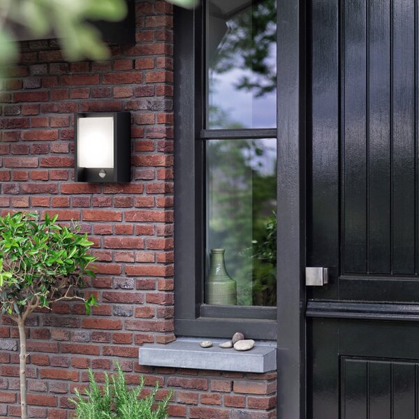 Philips LED stenska svetilka Arbour UE, paket 2 kosov, senzor, 2700 K, Črna, Aluminij, Sodobni