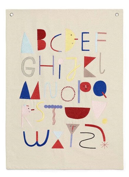 Ferm LIVINGferm LIVING - Alphabet Tkanina Poster Off Bela ferm LIVING