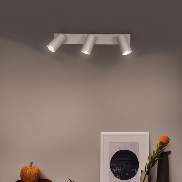 OSRAM stropni reflektor OCTAGON, bel, 3-žarčni, GU10-LED 927 dim, zatemnjen, Bela, Dnevna soba / jedilnica, Kovina, Sodobni