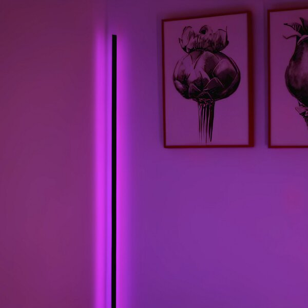 OSRAM SMART+ WiFi LED-stoječa svetilka ROUND črna 140 cm RGB CCT, zatemnjen, Črna, Dnevna soba / jedilnica, Aluminij, Sodobni