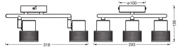 OSRAM stropni reflektor CORK SPIRAL bel 3-Spot GU10LED 927 dim, zatemnjen, Bela, Dnevna soba / jedilnica, Kovina