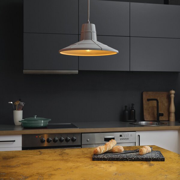 OSRAM viseča svetilka CONCRETE SALA, siva, Ø 32 cm, beton, E27, zatemnjen, Siva, Dnevna soba / jedilnica, Beton, Mladostno bivanje