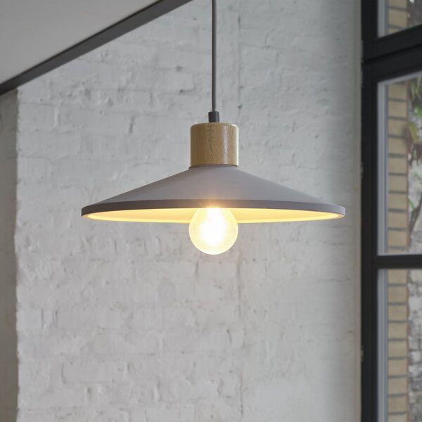 OSRAM viseča svetilka CONCRETE WOOD, siva, Ø 32 cm, beton, E27, zatemnjen, Siva, Dnevna soba / jedilnica, Beton, Mladostno bivanje