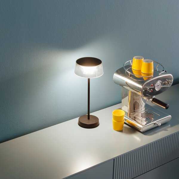 FH Lighting Schöner Wohnen LED namizna svetilka Torre, IP44, dimmer, zatemnjen, Črna, Dnevna soba / jedilnica, Kovina, Sodobni
