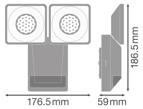 OSRAM LED senzor zunanji stenski reflektor ENDURA PRO, bel, IP55, Bela, Plastika