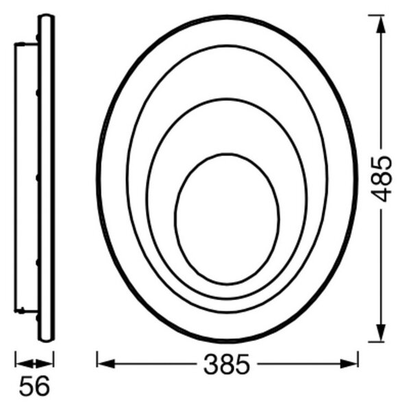 OSRAM LED stropna svetilka ORBIS SPIRAL OVAL, Ø 49 cm bela 37 W, Bela, Dnevna soba / jedilnica, Kovina, Sodobni