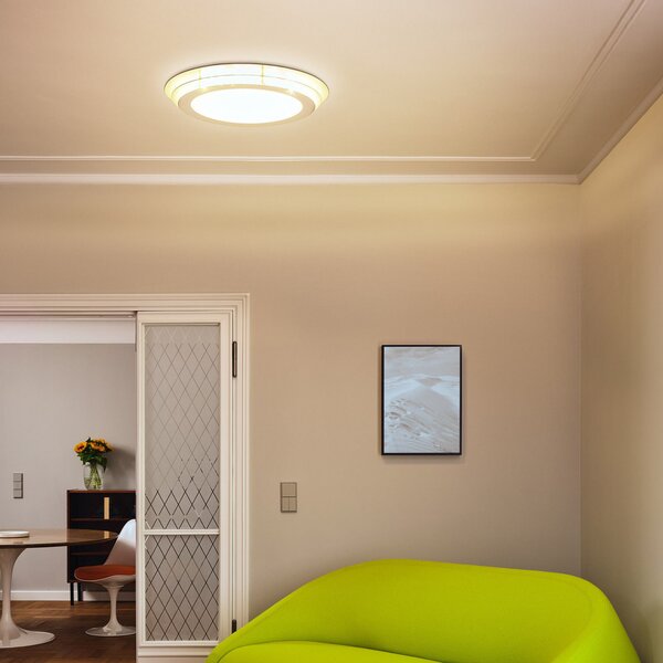 OSRAM LED stropna svetilka ORBIS SPIRAL LAYER, bela, Ø 50 cm, Bela, Dnevna soba / jedilnica, Kovina, Sodobni