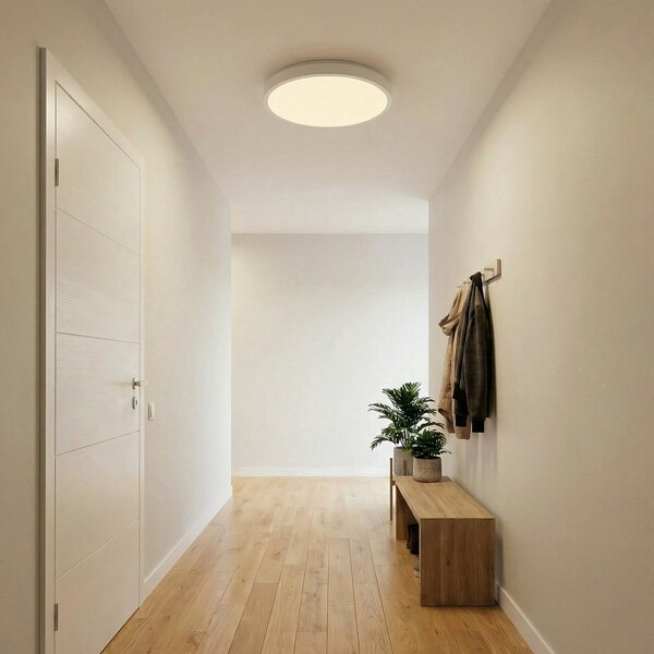OSRAM LED stropna svetilka ORBIS LONDON, bela, Ø 48 cm, kovina, Bela, Dnevna soba / jedilnica, Kovina, Sodobni