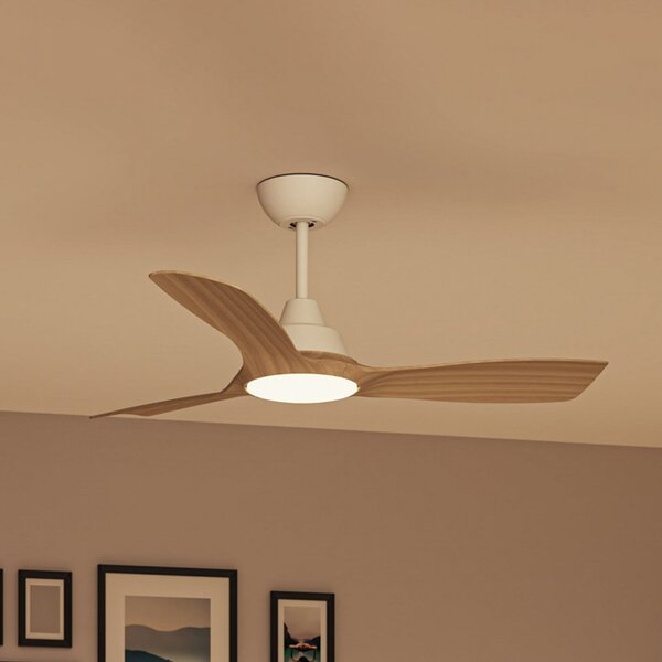 Philips LED ventilator Olas, premer 106 cm, les/bel, CCT, DC, zatemnjen, Bela, Dnevna soba / jedilnica, Plastika, Sodobni
