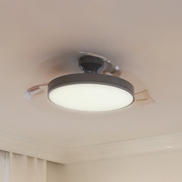Philips LED stropni ventilator Atlas, nikljev, tih, CCT, DC, zatemnjen, Kovinska, Dnevna soba / jedilnica, Kovina, Sodobni