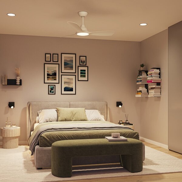 Philips LED stropni ventilator Fixed, premer 132 cm, bel, CCT, DC, zatemnjen, Bela, Dnevna soba / jedilnica, Plastika, Sodobni