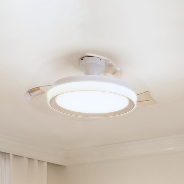 Philips LED stropni ventilator Bliss, bel, DC, tiho delovanje, zatemnjen, Bela, Dnevna soba / jedilnica, Kovina, Sodobni