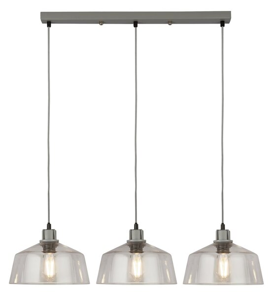 Searchlight Obesna svetilka Thaloria, prosojna, steklo, 3-svetilna, 80 cm, zatemnjen, Prozorna, Dnevna soba / jedilnica, Steklo, Sodobni
