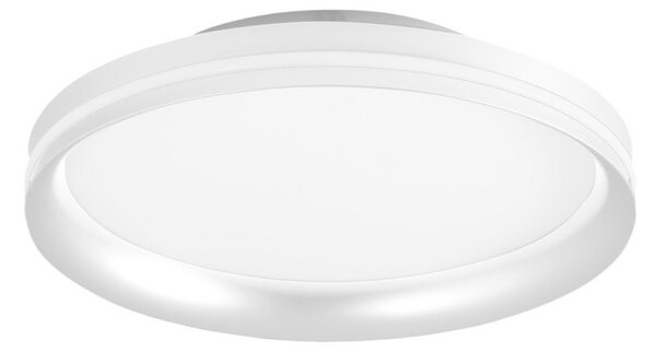 Fabas Luce LED stropna svetilka Isy, bela, Ø 35 cm, kovina, CCT, zatemnilna, zatemnjen, Bela, Dnevna soba / jedilnica, Kovina, Sodobni