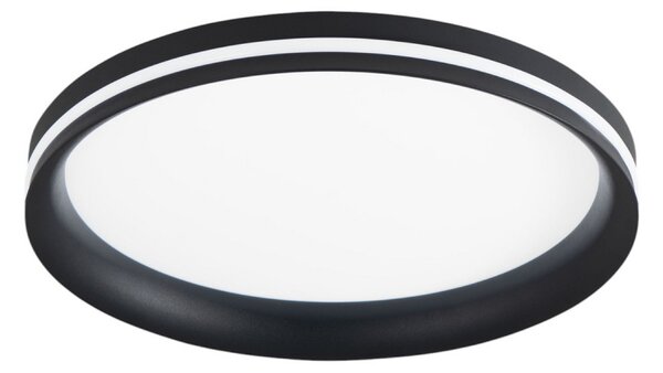 Fabas Luce LED stropna svetilka Isy, črna, Ø 35 cm, kovina, CCT, zatemnilna, zatemnjen, Črna, Dnevna soba / jedilnica, Kovina, Sodobni