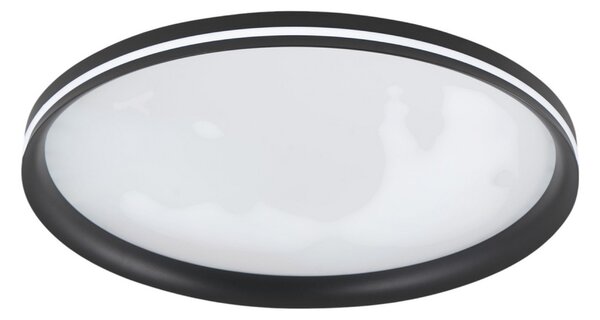 Fabas Luce LED stropna svetilka Isy, črna, Ø 55 cm, kovina, CCT, zatemnilna, zatemnjen, Črna, Dnevna soba / jedilnica, Kovina, Sodobni