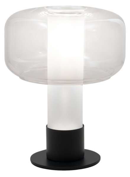 Fabas Luce Namizna svetilka Flick, prozorna, steklo, 28 cm, z možnostjo zatemnitve, E14, zatemnjen, Prozorna, Dnevna soba / jedilnica, Steklo, Sodobni