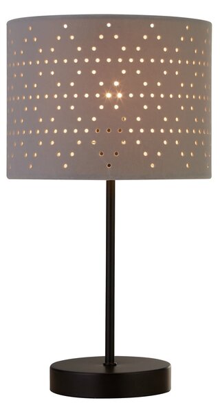 Searchlight Namizna svetilka Taave, siva/črna, tekstil, kovina, 27 cm, E14, Siva, Dnevna soba / jedilnica, Tkanine / tekstil, Sodobni
