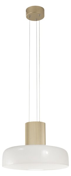 Fabas Luce LED obesna svetilka Lunar, bela/zlata, steklo, CCT, zatemnilna, zatemnjen, Bela, Dnevna soba / jedilnica, Steklo, Sodobni