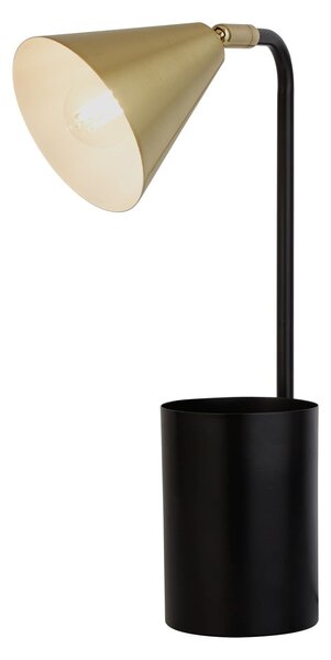 Searchlight Namizna svetilka Rivan, črna/zlata, kovina, 41 cm, E14, Črna, Dnevna soba / jedilnica, Kovina, Sodobni
