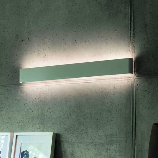 IDEAL LUX LED-stenna svetilka Delta, bela, širina 83 cm, 3.000 K, Bela, Dnevna soba / jedilnica, Aluminij, Sodobni, Stenska kotna