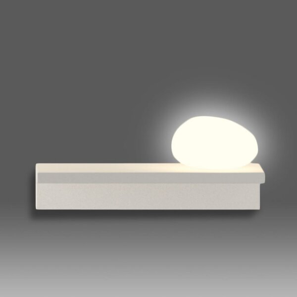 Vibia LED stenska svetilka Suite, kamen desno, bela, 14 cm, Bela, Dnevna soba / jedilnica, Plastika, Dizajn