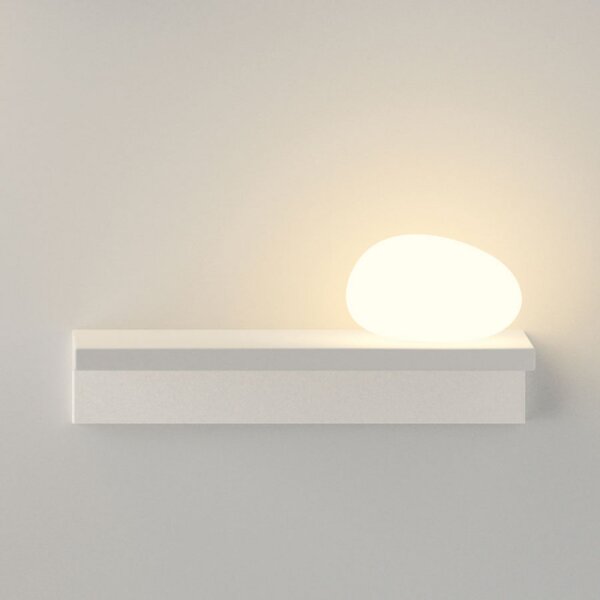 Vibia LED stenska svetilka Suite, kamen desno, bela, 14 cm, Bela, Dnevna soba / jedilnica, Plastika, Dizajn