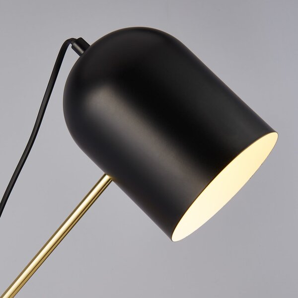 Searchlight Stojna svetilka Zaliha, črna/zlata, kovina, 120 cm, E27, Črna, Dnevna soba / jedilnica, Kovina, Sodobni